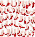 woman feet with red high heel shoes pack vector image