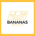 banana slash logo vector image vector image