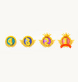different game rank emblems with numbers vector image