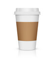 paper coffee cup isolated on white vector image vector image