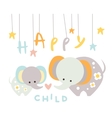 small elephant with mom vector image