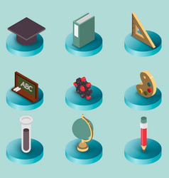 Education isometric concept Royalty Free Vector Image