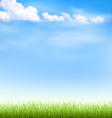 grass lawn with clouds on blue sky vector image vector image