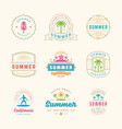 summer holidays labels and badges retro typography vector image