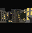 urban area in night light windows vector image vector image