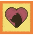 flat shading style icon cat heart vector image vector image