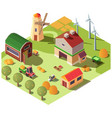 modern organic farm ranch yard isometric vector image