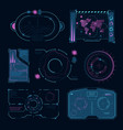 tech interface futuristic high symbols hud vector image