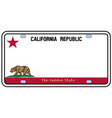 California license plate Royalty Free Vector Image