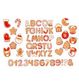 christmas gingerbread cookies alphabet vector image