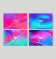 fluid shapes wavy liquid background bright neon vector image