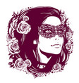 girl in vintage mask with hair decorated vector image