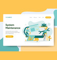 landing page template system maintenance vector image vector image