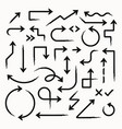 scribble brush arrow set graphic elements vector image