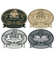 set hand drawn wine labels with bunch grapes vector image