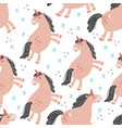 magic pink unicorn seamless pattern vector image