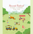 postcard harvest festival fair food vector image