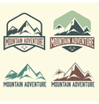 set of vintage labels mountain adventure vector image