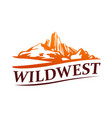 wild west logo with western golden canyon from usa vector image