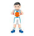 energetic young man playing basketball vector image vector image