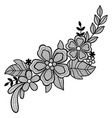 lace decorative element with flowers and leaves vector image