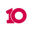 Number 10 symbol simple ten text isolated Vector Image