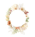 watercolor frame with autumn flowers vector image