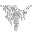 decorative indian bull skull with ethnic ornament vector image
