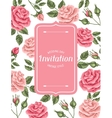 invitation card with vintage roses decorative vector image