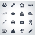 black pet icon set vector image vector image