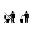 do not throw paper in the toilet vector image