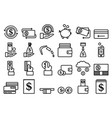 money icon set vector image