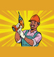 construction african american worker vector image