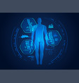 graphic mans back x-ray with digital science vector image