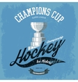 hockey trophy or cup for t-shirt print vector image vector image