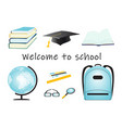 school and education workspace accessories items vector image vector image