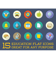 set of education flat icons can be used as logo vector image