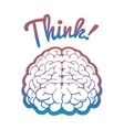 poster with colorful brain sign think vector image