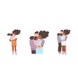 smiling parents holding a bahugging happy vector image vector image