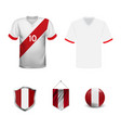 soccer jersey or football kit template for peru vector image vector image