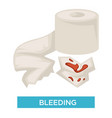 bleeding symptom with blood stain on white toilet vector image