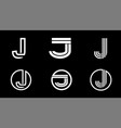 capital letter j modern set for monograms logos vector image vector image