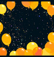 colorful yellow and orange flying balloons vector image vector image