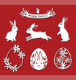easter bunny eggs set white fkirak vector image vector image