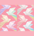 seamless texture with multi colored origami doves vector image