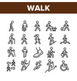 walk people motion collection icons set vector image