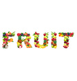 word fruit composed different fruits vector image