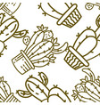 cactus pattern seamless template vector image