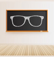 high detailed black chalkboard with wooden floor vector image