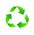 stylized green triangle recycle logo symbol vector image